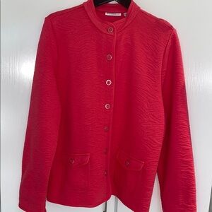 Coral knit blazer